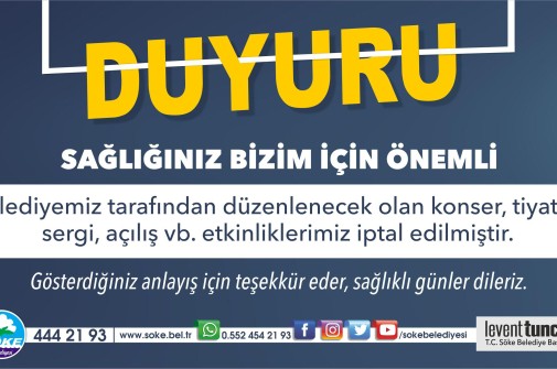 Söke Belediyesi Etkinlikleri İptal Etti