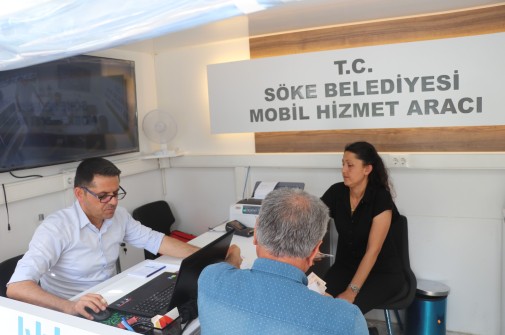 SÖKE BELEDİYESİ MOBİL HİZMET ARACI YOĞUNLUK YAŞATMADI